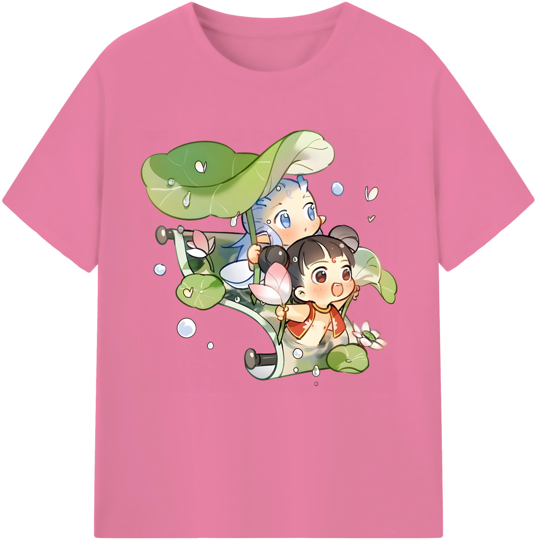 （画像用） Ne Zha 2 ナタ 魔童の大暴れ 綿100％半袖Tシャツ（フロントプリント）